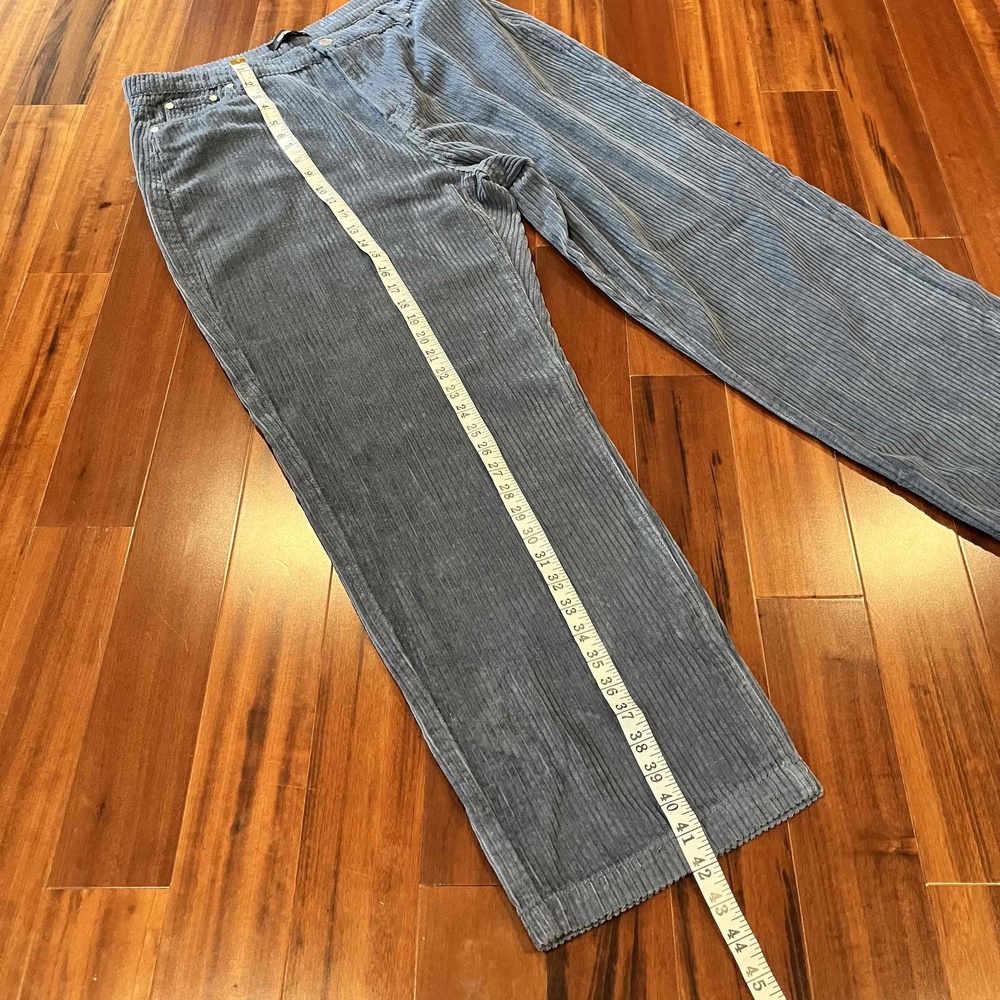Missguided Light Blue Gray Pants Corduroy Bottoms Straight Boot Leg Size Us 14 View 5
